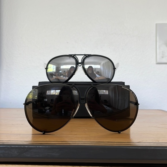 Porsche Design Sunglasses - P'8613-A (61) Full Frame Aviator TWO Lenses - Picture 8 of 8